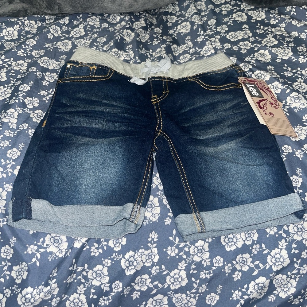Lee Biker Blue Denim with Floral Accents